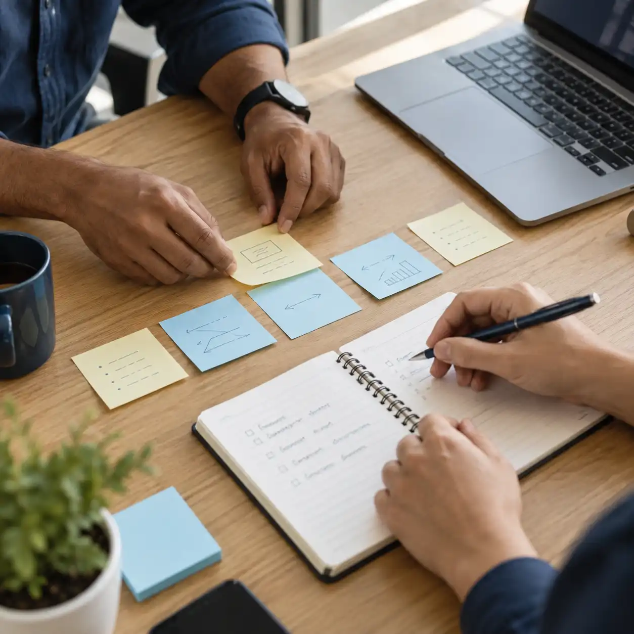A team planning a digital product workflow