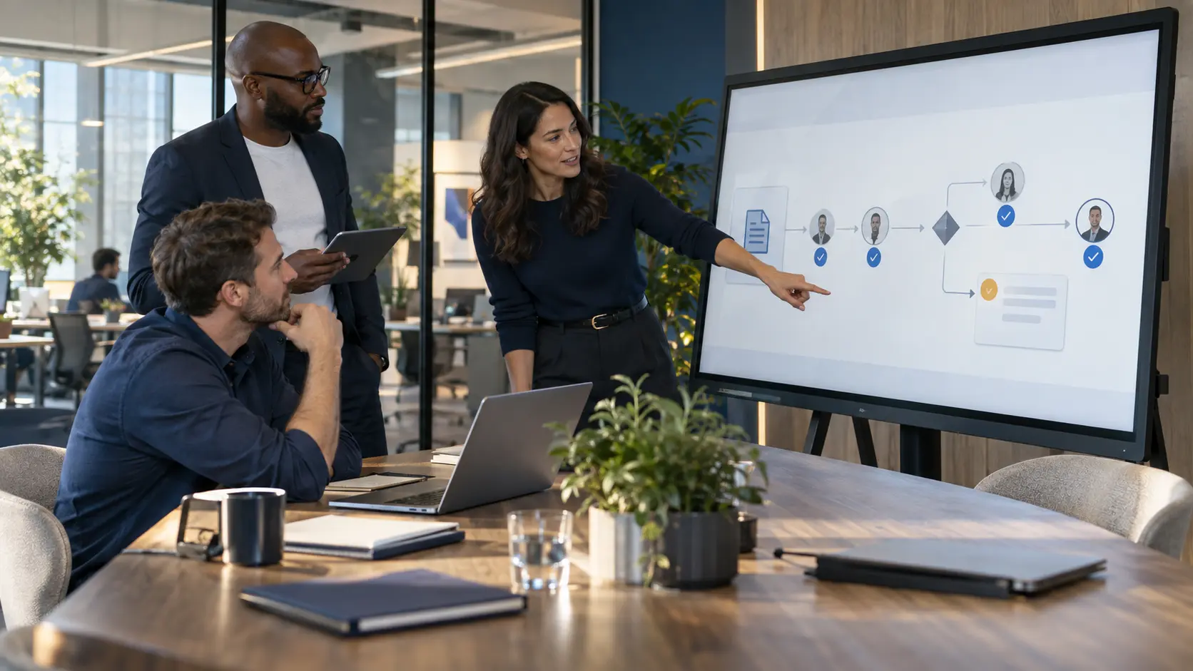 Team designing an automated digital workflow