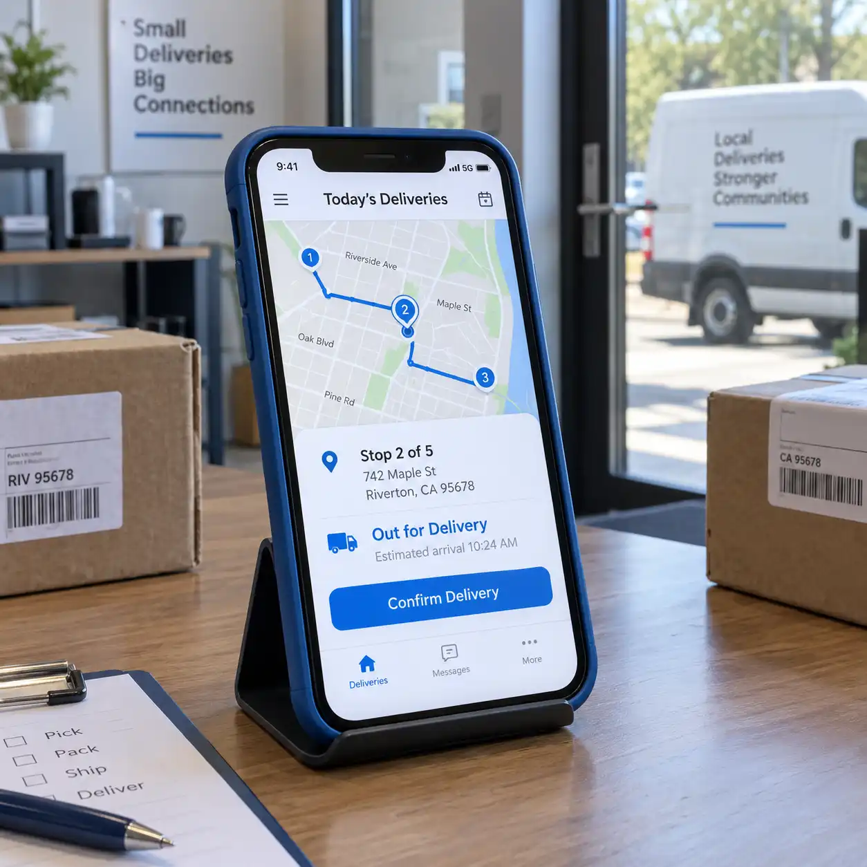 Delivery and logistics apps illustration