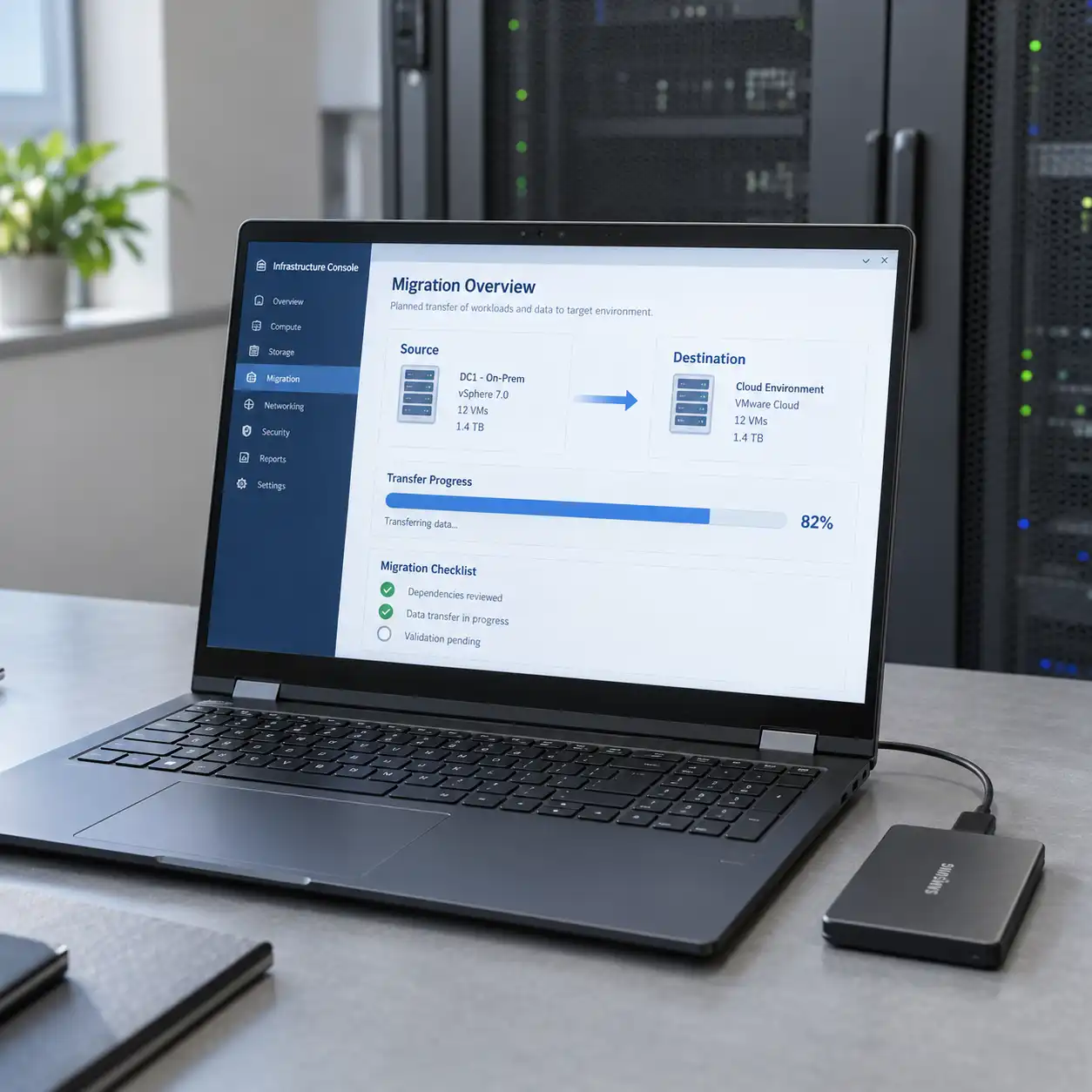 Application and data migration illustration