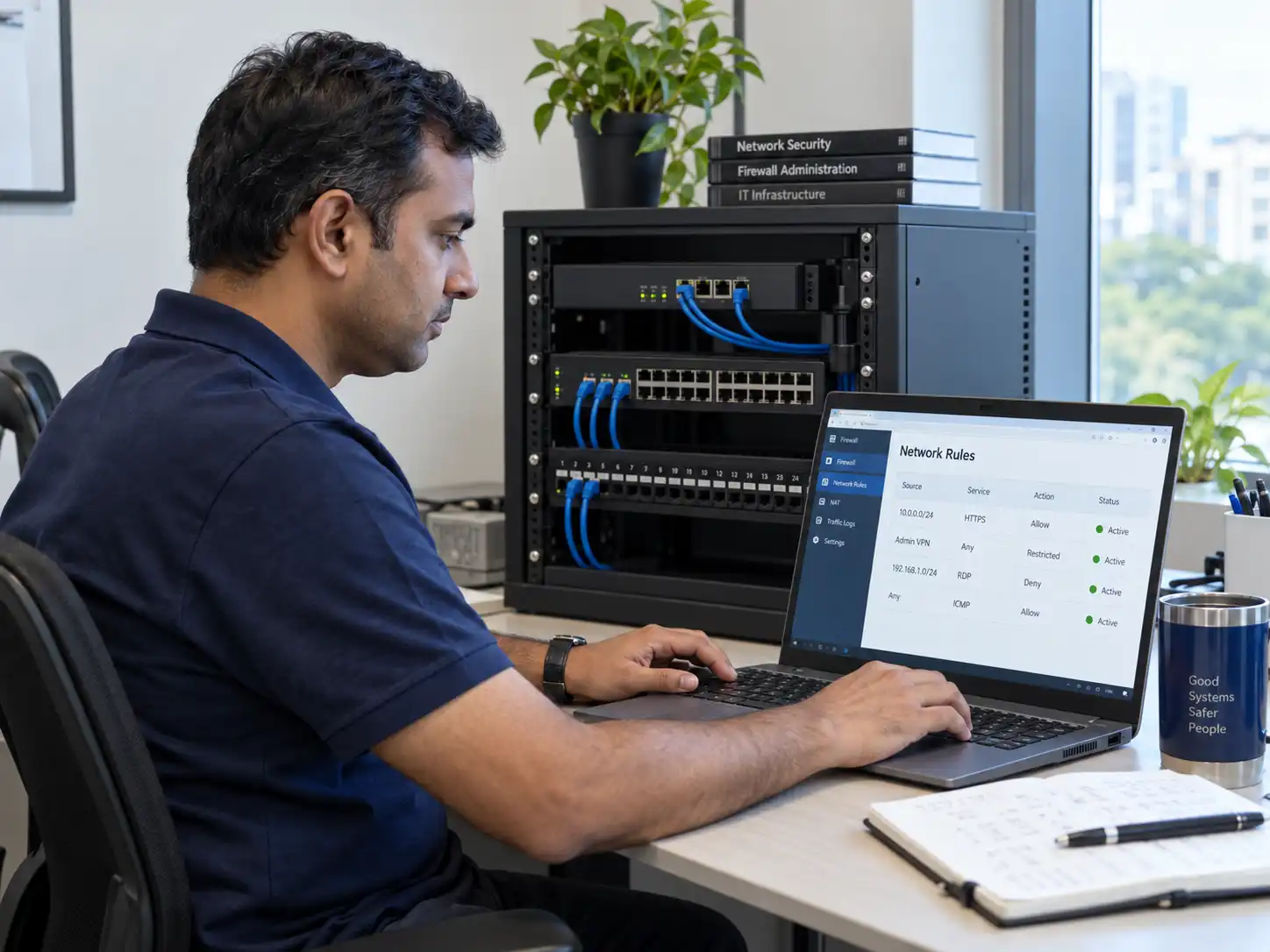 Firewall and network access configuration illustration