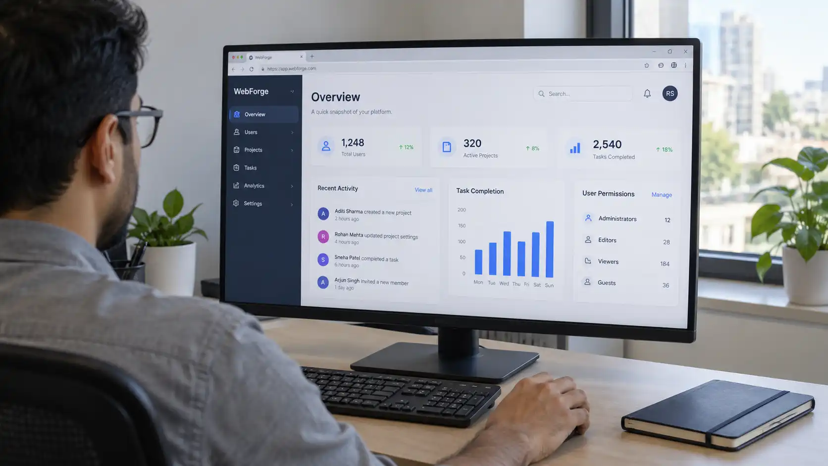 Admin panels and operational dashboards illustration